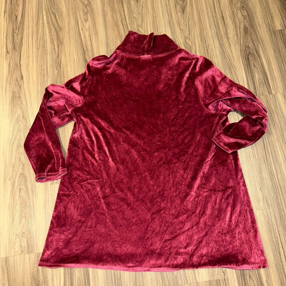 J.‎ Jill Pure Jill Burgundy Velvet Velour Long Sleeve Size XL Cowl neck Tunic - Picture 2 of 5